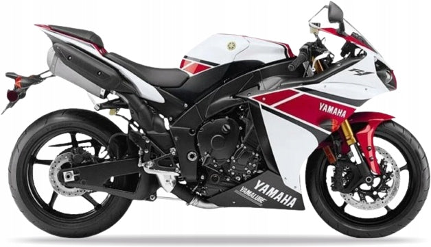 NAKLEJKI NA MOTOCYKL JUULA DO YAMAHA YZF R1 2010 BIAŁY 1 CZERWONY CARBON LIMITED RN22