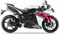 NAKLEJKI NA MOTOCYKL JUULA DO YAMAHA YZF R1 2010 BIAŁY 1 CZERWONY CARBON LIMITED RN22