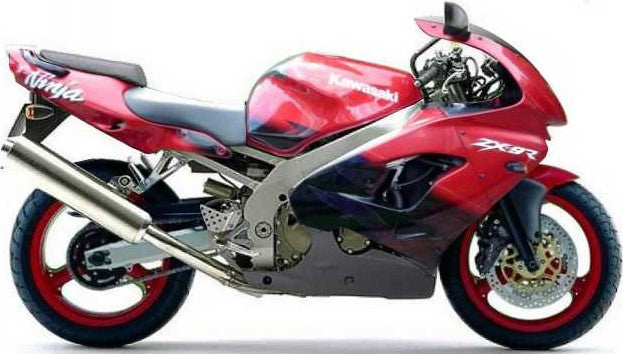 Autocollants JUULA pour moto Kawasaki ZX 9R 1999 rouge A5 