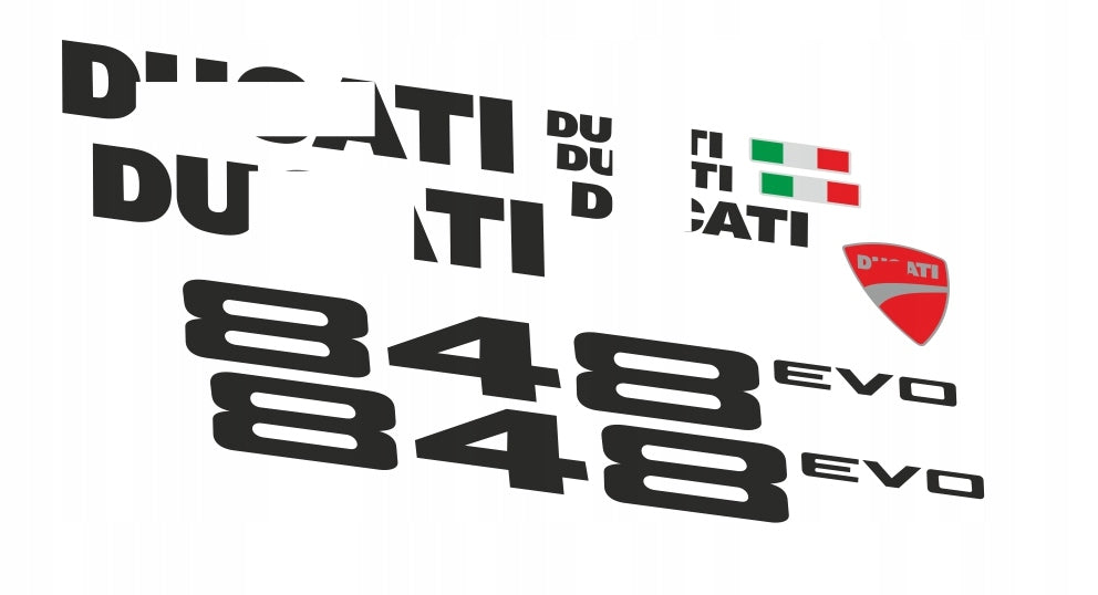 NAKLEJKI DO DUCATI 848 EVO 2011 CZARNY MAT