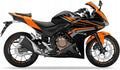 Naklejki na motocykl Honda Cbr 500 R 2016-2017 Czarny Pomarańczowy Nhb01 - Juula