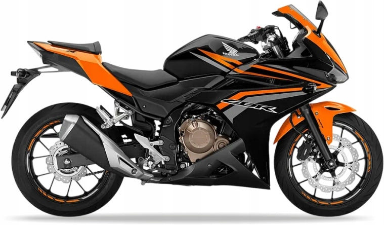 Naklejki na motocykl Honda Cbr 500 R 2016-2017 Czarny Pomarańczowy Nhb01 - Juula