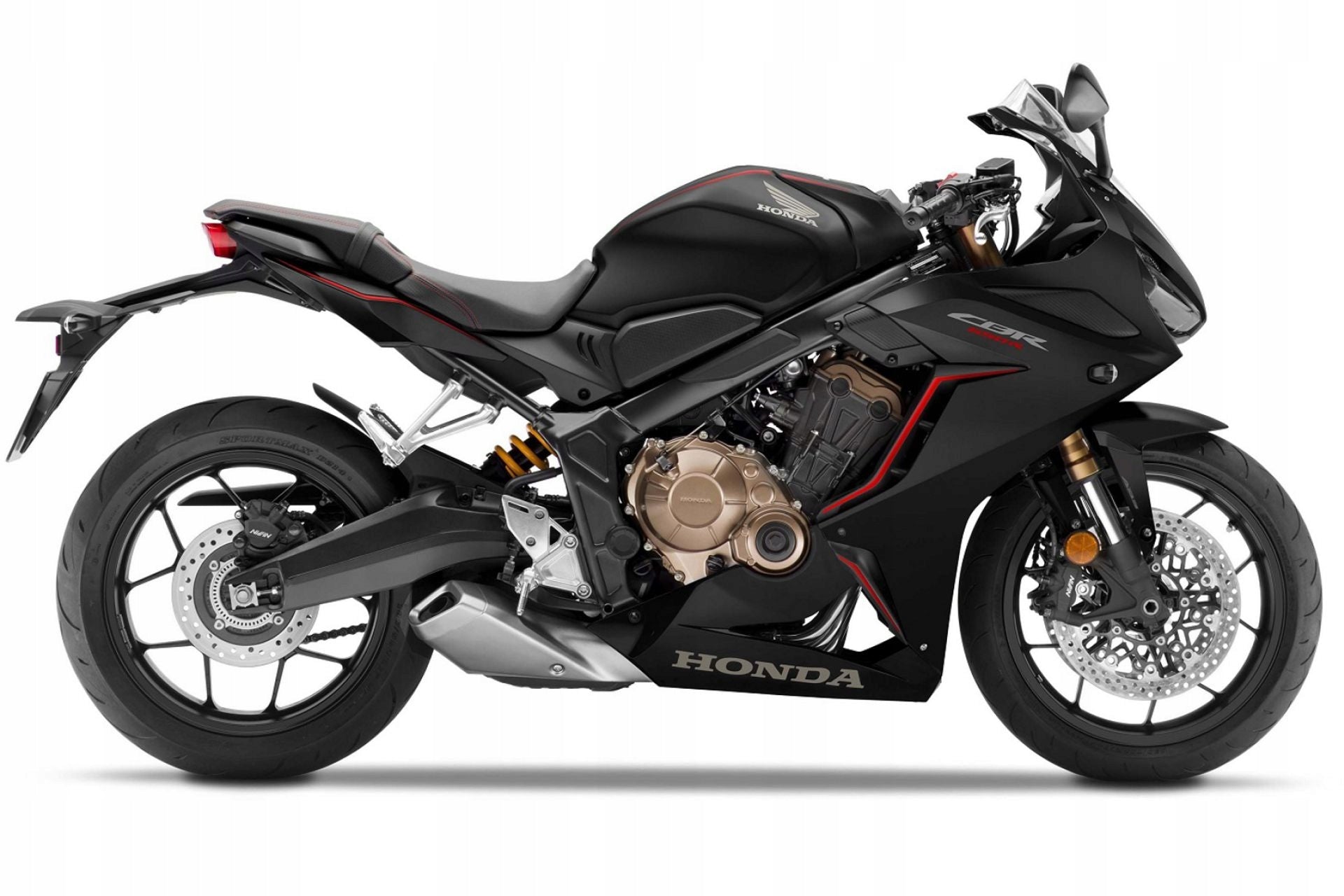 Naklejki na motocykl Honda Cbr 650 R 2019-2020 Czarny Matt Nh436 Czerwony - Juula