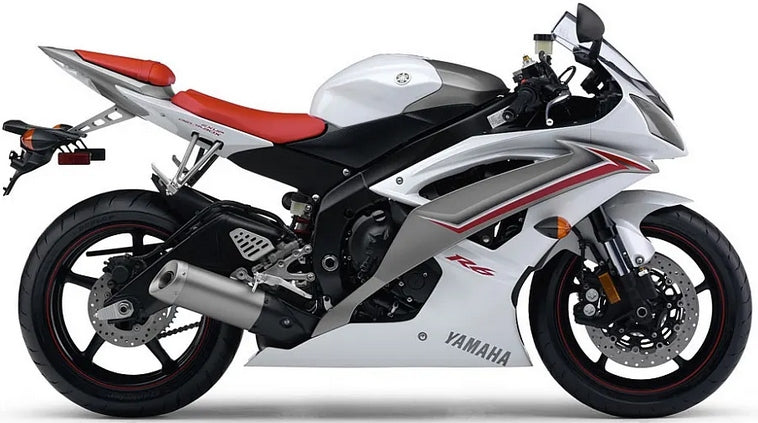 NAKLEJKI NA MOTOCYKL JUULA DO YAMAHA YZF R6 2009 BIAŁY SZARY RJ15