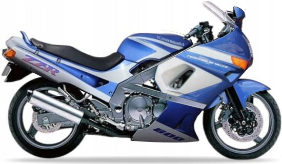 NAKLEJKI JUULA NA MOTOCYKL DO KAWASAKI ZZR 600 1991 SREBRNY NIEBIESKI