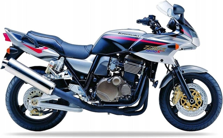 NAKLEJKI NA MOTOCYKL JUULA DO KAWASAKI ZRX 1200 S 2001 SREBRNY GU CZARNY B5