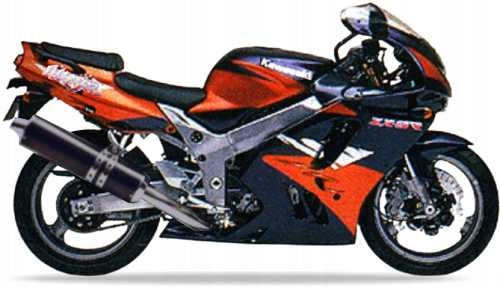 NAKLEJKI NA MOTOCYKL JUULA DO KAWASAKI ZX 9R 1996 FIOLETOWY POMARAŃCZOWY