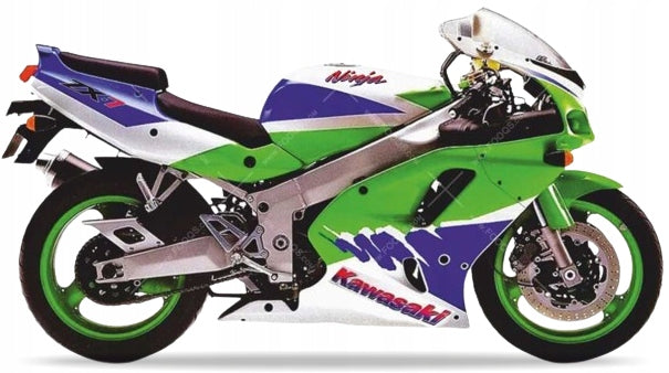 JUUL STICKERS FOR KAWASAKI ZXR 750 1993 GREEN-WHITE-BLUE USA 