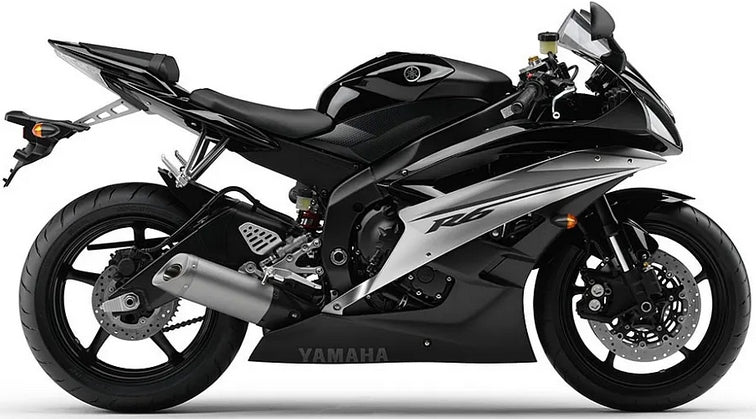 NAKLEJKI NA MOTOCYKL JUULA DO YAMAHA YZF R6 2007 CZARNY SREBRNY RJ11