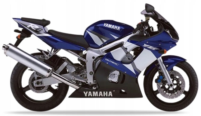 NAKLEJKI NA MOTOCYKL JUULA DO YAMAHA YZF R6 2002 NIEBIESKI 5MTB CZARNY RJ03