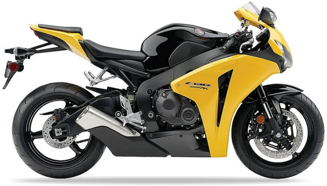 Naklejki na motocykl Honda Cbr 1000 Rr 2008 Usa Żółty Czarny Nhb01Y - Juula