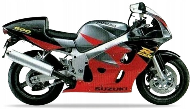 NAKLEJKI NA MOTOCYKL JUULA DO SUZUKI GSXR 600 1997 SZARY 17U CZERWONY 28V