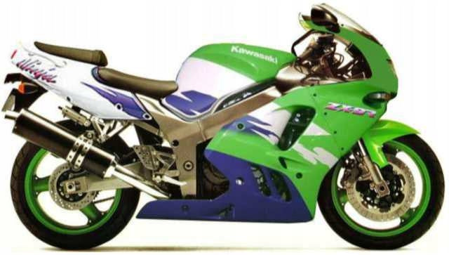 NAKLEJKI NA MOTOCYKL JUULA DO KAWASAKI ZX 9R 1997 ZIELONY 777