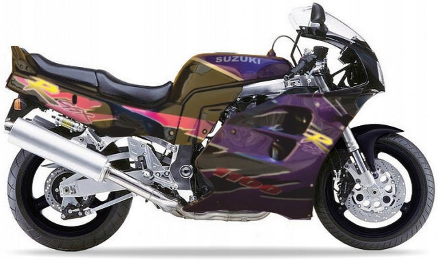 Autocollants JUUL pour Suzuki GSX-R 1100 1995 C3R Noir clair et violet 