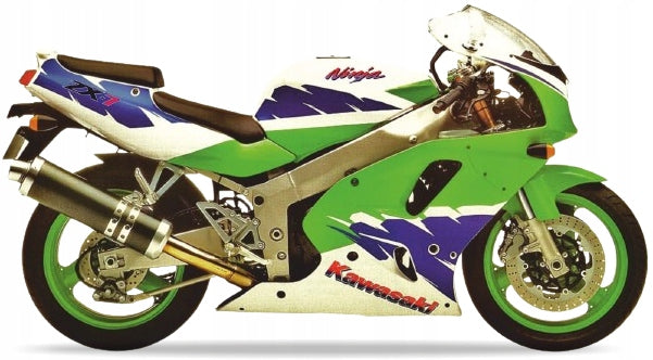 NAKLEJKI JUULA DO KAWASAKI ZXR 750 1994 ZIELONO-BIAŁO-NIEBIESKI ZX7 NINJA
