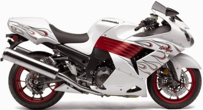 NAKLEJKI JUULA DO KAWASAKI ZZR 1400 ZX-14 SPECIAL EDITION 2007-2009 BIAŁY
