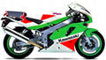 NAKLEJKI NA MOTOCYKL JUULA DO KAWASAKI ZXR 750 R USA ZX 7R 1990-1992 ZIELONO-CZERWONY