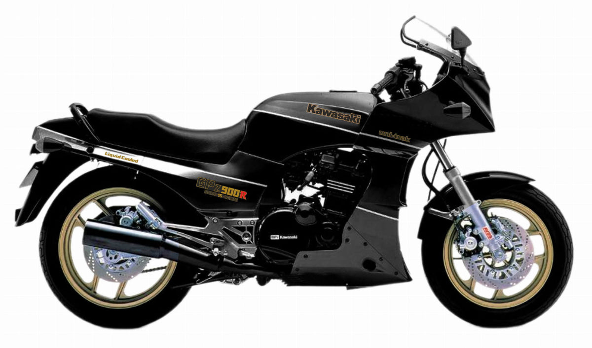 Kawasaki GPZ 900 R 1999 Czarny motorbike stickers pegatinas cowling juula motocolors
