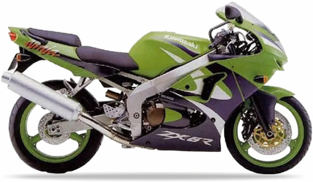 Kawasaki ZX 6R 1999 Zielony 7F motorcycle stickers set adesivi fairings juula motocolors