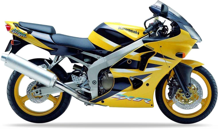 Kawasaki ZX 6R 2001 Żółty 1B graphics kit aufkleber aftermarket juula motocolors