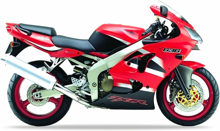 Kawasaki ZX 6R 2002 Czerwony 234 vinyl decals adesivi racebike juula motocolors