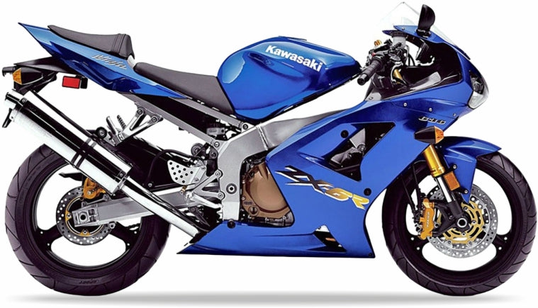 Kawasaki ZX 6R 2003 Niebieski E1 graphics kit autocollants fairings juula motocolors