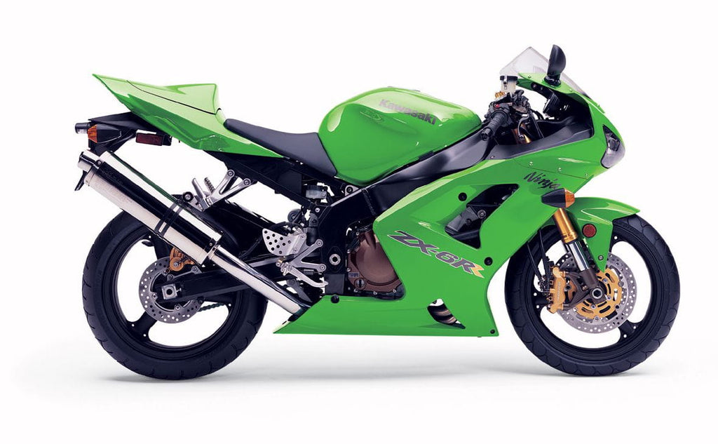 Naklejki na motocykl Kawasaki ZX 6 RR 2004 Zielony - Juula