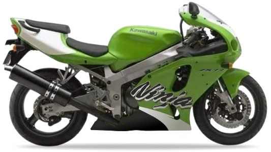Kawasaki ZX 7R 1999 Zielony 7F replica decals grafiche fuel tank juula motocolors