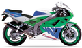 Kawasaki Zxr 400 1993 Bialy Zielony Niebieski 36 vinyl decals juula motocolors