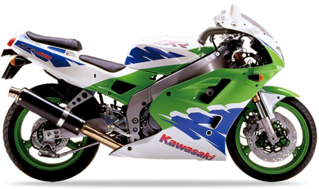 Kawasaki Zxr 400 1994 Zielony Bialy Niebieski 36 vinyl decals adesivi racebike juula motocolors
