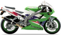 Kawasaki Zxr 400 1995 1999 Limonkowy Zielony 7F vinyl decals adesivi racebike juula motocolors