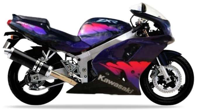 Kawasaki Zxr 750 1994 Czarny custom decals autocollants fuel tank juula motocolors