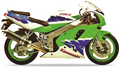 Kawasaki Zxr 750 1994 Zielony Bialy Niebieski stickers decals grafiche juula motocolors