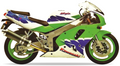 Kawasaki Zxr 750 1994 Zielony Bialy Niebieski Usa Zx7 Ninja vinyl decals adesivi juula motocolors