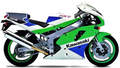 Kawasaki Zxr 750 R 1990 1992 Zielony Niebieski motorcycle decals nalepky aftermarket juula motocolors