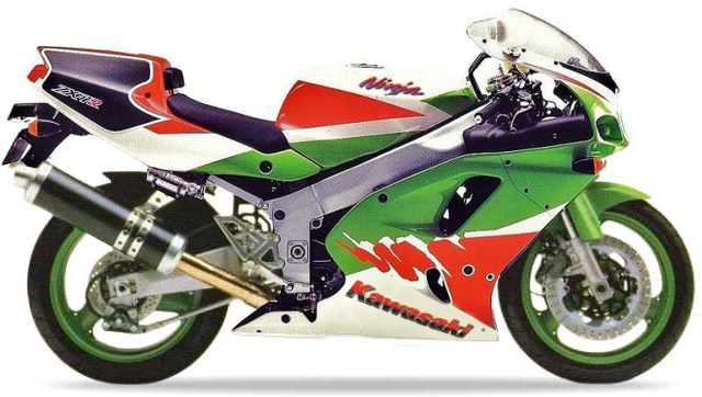 Kawasaki Zxr 750 R 1993 Usa Zx 7r Zielony Czerwony vinyl decals adesivi racebike juula motocolors