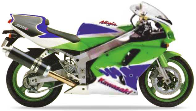 Kawasaki Zxr 750 R 1993 Usa Zx 7r Zielony Niebieski motorcycle decals nalepky juula motocolors