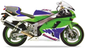 Kawasaki Zxr 750 R 1993 Zielony Niebieski stickers decals matrica restoration juula motocolors