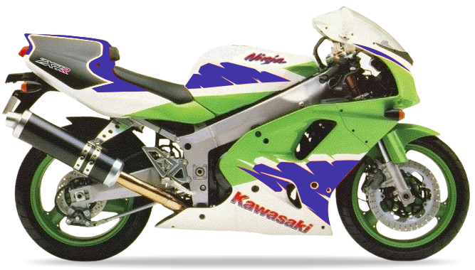 Kawasaki Zxr 750 R 1994 1995 Usa Zx 7r Zielony Niebieski vinyl decals adesivi juula motocolors