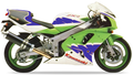 Kawasaki Zxr 750 R 1994 1995 Zielony Niebieski autocollants bodywork juula motocolors