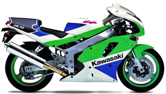 Kawasaki Zxr 750 R Usa 1990 1992 Zielony Niebieski motorcycle decals nalepky aftermarket juula motocolors