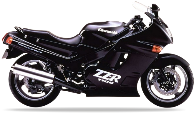 Kawasaki Zzr 1100 1992 Czarny vinyl decals adesivi racebike juula motocolors