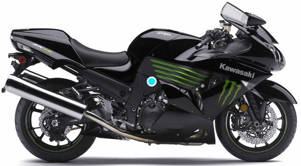Kawasaki Zzr 1400 2009 Zx 14 Usa Czarny monster juula motocolors
