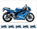 NAKLEJKI NA MOTOCYKL JUULA DO KAWASAKI ZXR 400 1991-1992 NIEBIESKI