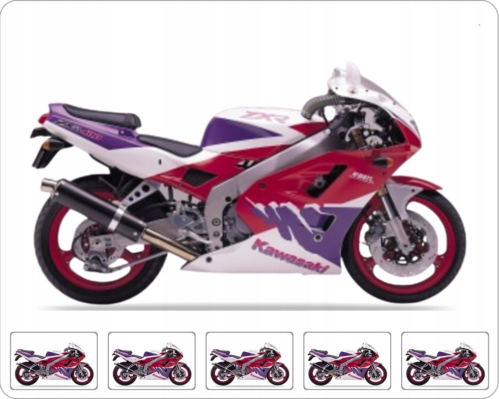 NAKLEJKI NA MOTOCYKL JUULA DO KAWASAKI ZXR 400 1993 FIOLET CZERWONY BIAŁY