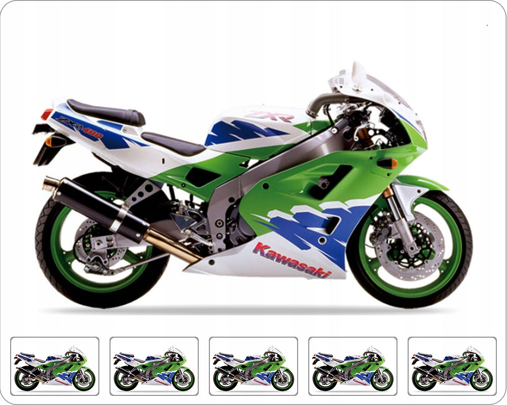 NAKLEJKI NA MOTOCYKL JUULA DO KAWASAKI ZXR 400 1994 ZIELONY BIAŁY NIEBIESKI