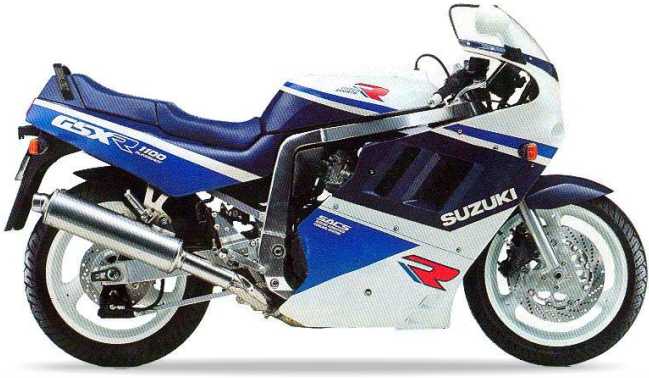 Suzuki Gsx R 1100 1989 Biały Niebieski custom decals adesivi side panels juula motocolors