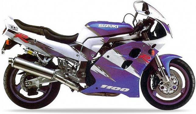 Suzuki Gsx R 1100 1993 M18 Biały Niebieski stickers decals aufkleber oem replica juula motocolors