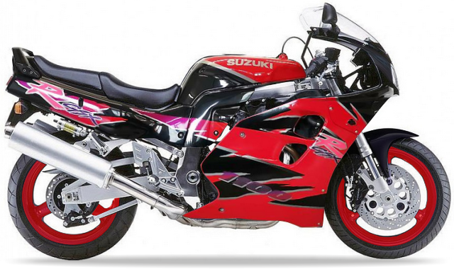 Suzuki Gsx R 1100 1995 A6G Czarny Czerwony Nr 2 bike stickers set grafiche adesivi custom juula motocolors
