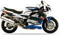 Suzuki Gsx R 1100 1995 M18 Biały Niebieski Nr 1 graphics kit stickers autocollants replika juula motocolors